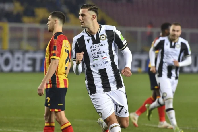 Lorenzo Lucca Udinese Lecce Serie A penal